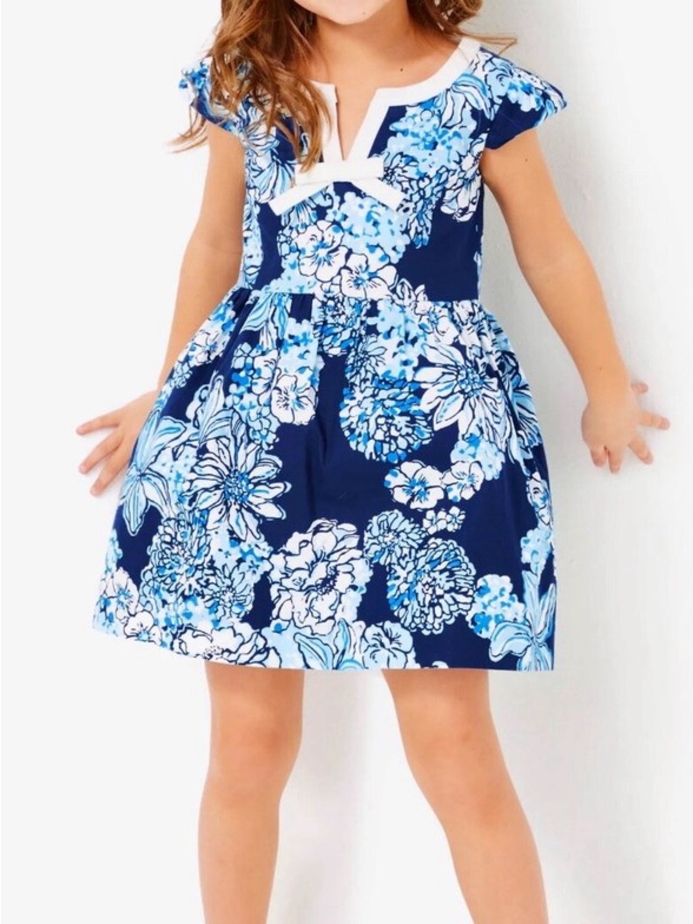 Lilly Pulitzer LOUISE DRESS, LOW TIDE NAVY BOUQUET ALL DAY